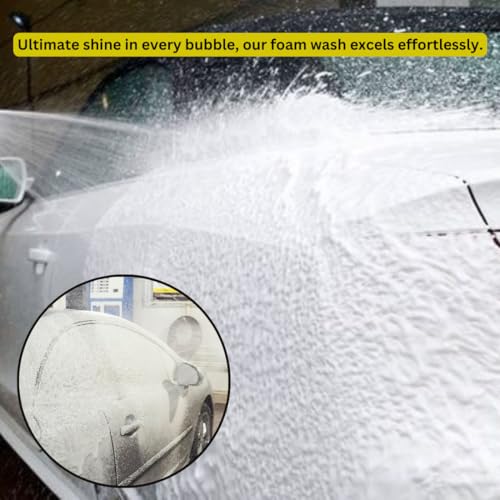 Image of CAR SAAZ Foam X Car & Bike Wash Shampoo 1 Ltr | Premium High-Foaming Shampoo | Snow Foam Wash for Ultimate Clean & Shine | pH Neutral, Thick Suds, Highly Effective (1000 ml)