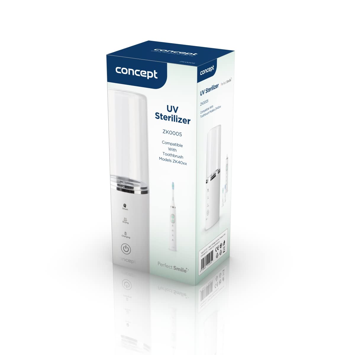 Concept Hausgeräte ZK0005 - Esterilizador de cepillo de dientes UV con función de secado para Concept ZK40xx