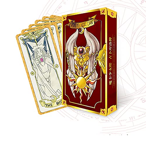 Juego de 59 Tarjetas Captor Sakura Clow Cards Kinomoto Sakura Magic Book Set/Full Set clásico Regalo/cumpleaños, Regalo de niña (Rojo) 50 Boxes