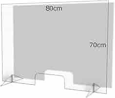 Barriera Parasputi Per Banconi 70x60 Cm - PET Semi-Trasparente 4mm, Per Negozi, Scuole