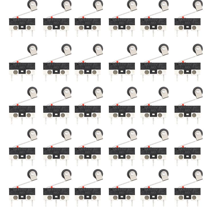 EC Buying 30PCS Micro Limit Switch with Roller Lever 1A 125V AC 3Pin SPDT Arm Snap Action Micro Limit Switch Mouse Button Tact Switch