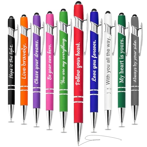 Boligrafos Personalizados,Boligrafo Personalizado Con Grabado Y Stylus,Regalos Personalizados Para Empresas, Bodas, Comuniones, Profesores,10 Colores,Lotes De 10/20/50/100 Unidades