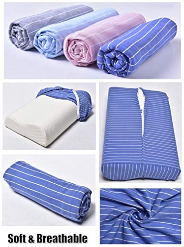 Eucoz Contour Pillow Case,Soft Cotton Pillow Cover for Memory Foam Neck Pillow,Replacement Pillow Protector for Neck Cervical Pillow,Latex Pillow,Hidden Zippered - Thumbnail 2