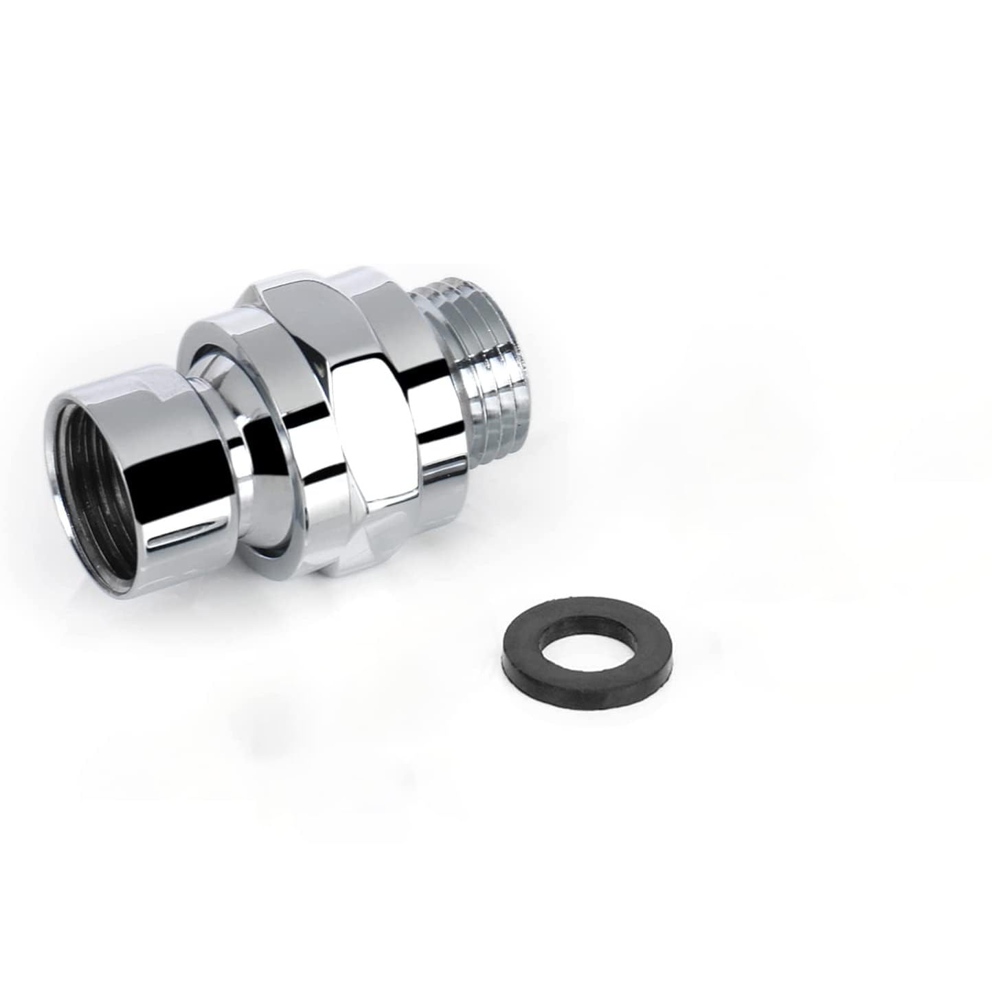 ieron Prolunga per soffione doccia girevole a 360° con adattatore a sfera per braccio doccia G 1/2 universale di ricambio e soffione doccia, argento