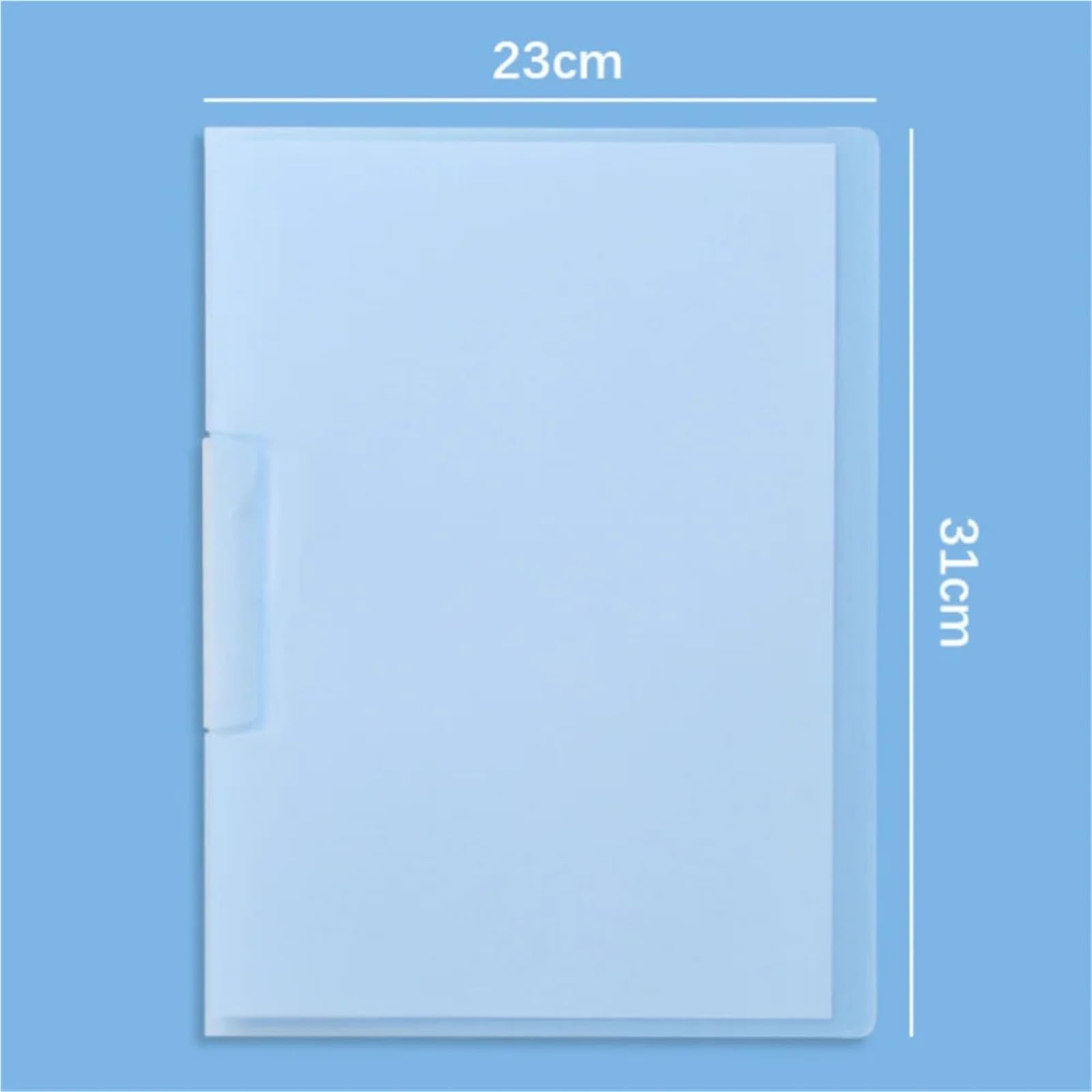 Carpeta Transparente Carpeta de archivos polipropileno con hebilla abierta lateral, tamaño A4, for documentos, varias páginas, transparente, bolsa inserción, papelería, 20 unidades Para Archivar(Blue)
