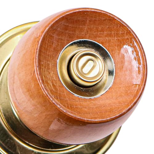ZONADAH Entrance Beech Wood Ball Knob Set, 60mm Latch, Door Lock for Interior Doors with 3 Keys Locking Mechanism - Image 4