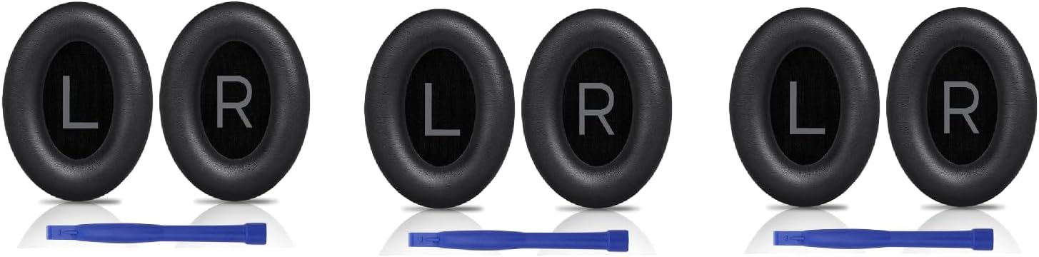 Replacement Ear Pads for Bose Headphones, Protein Leather Ear Cushions Compatible with Bose QC45 Replacement Ear Pads/QuietComfort SE (QC SE)/Quiet Comfort Wireless Over-Ear Headphones, 4PCS Black
