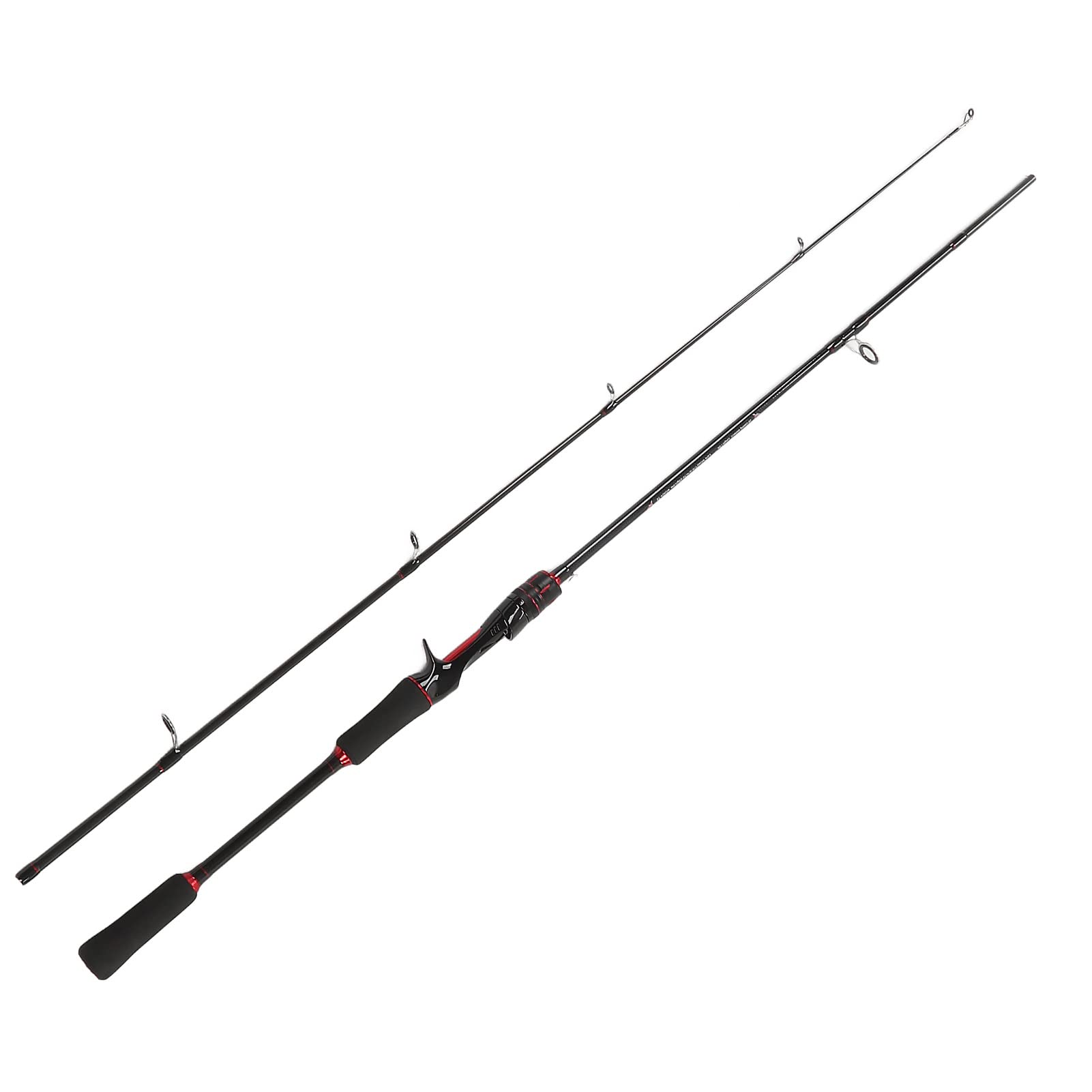 Canne à Pêche Baitcaster en Carbone Léger, Outil Puissant pour Matériel de Pêche en Eau Douce et Salée, 1.8m (Poignée de Pistolet 1,8 m)