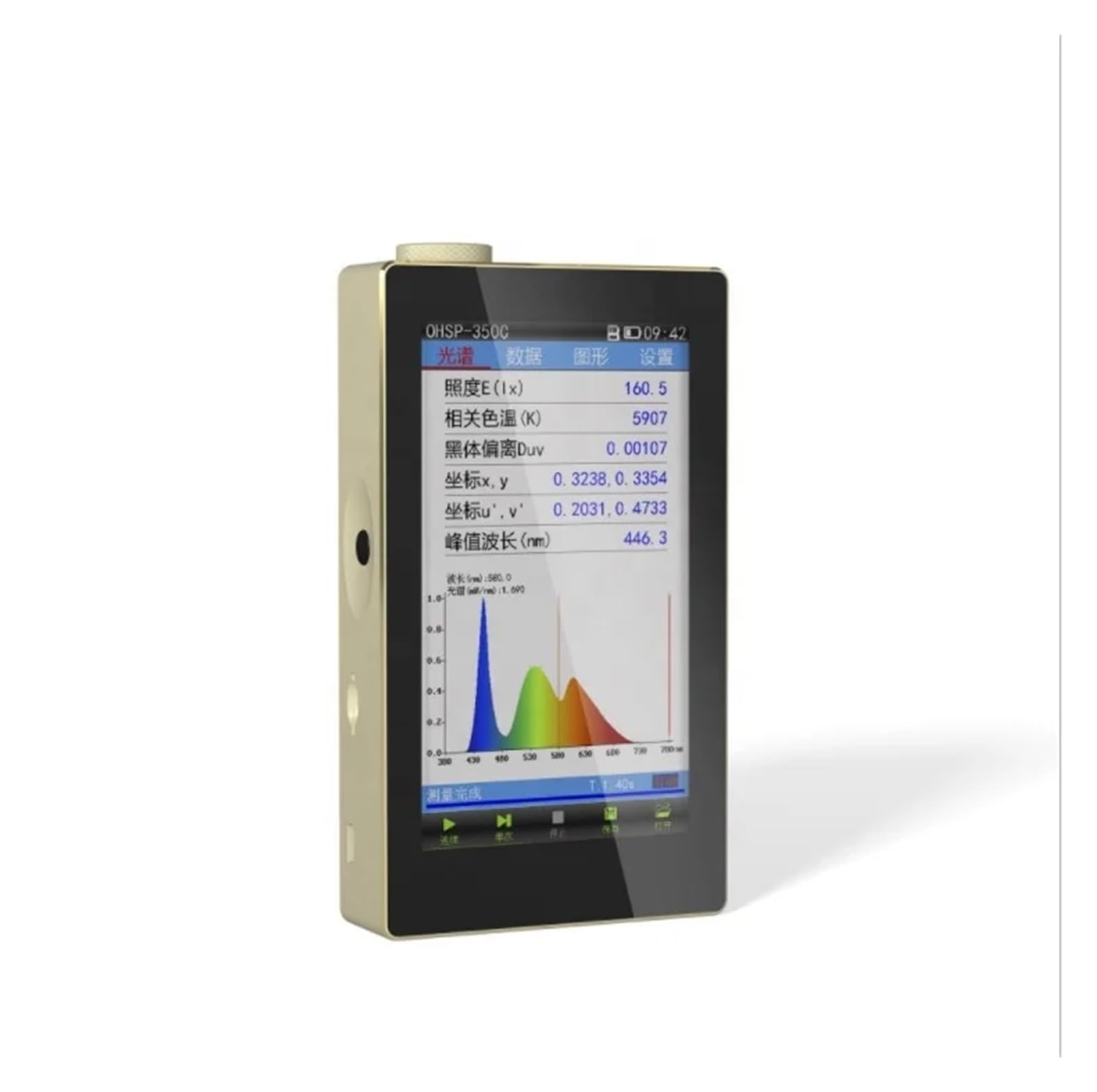 LNHHG Spectrometer Spectral Color Light Meter/Flicker LCD Display Hand-held Environmental Test Scanning Various Sources