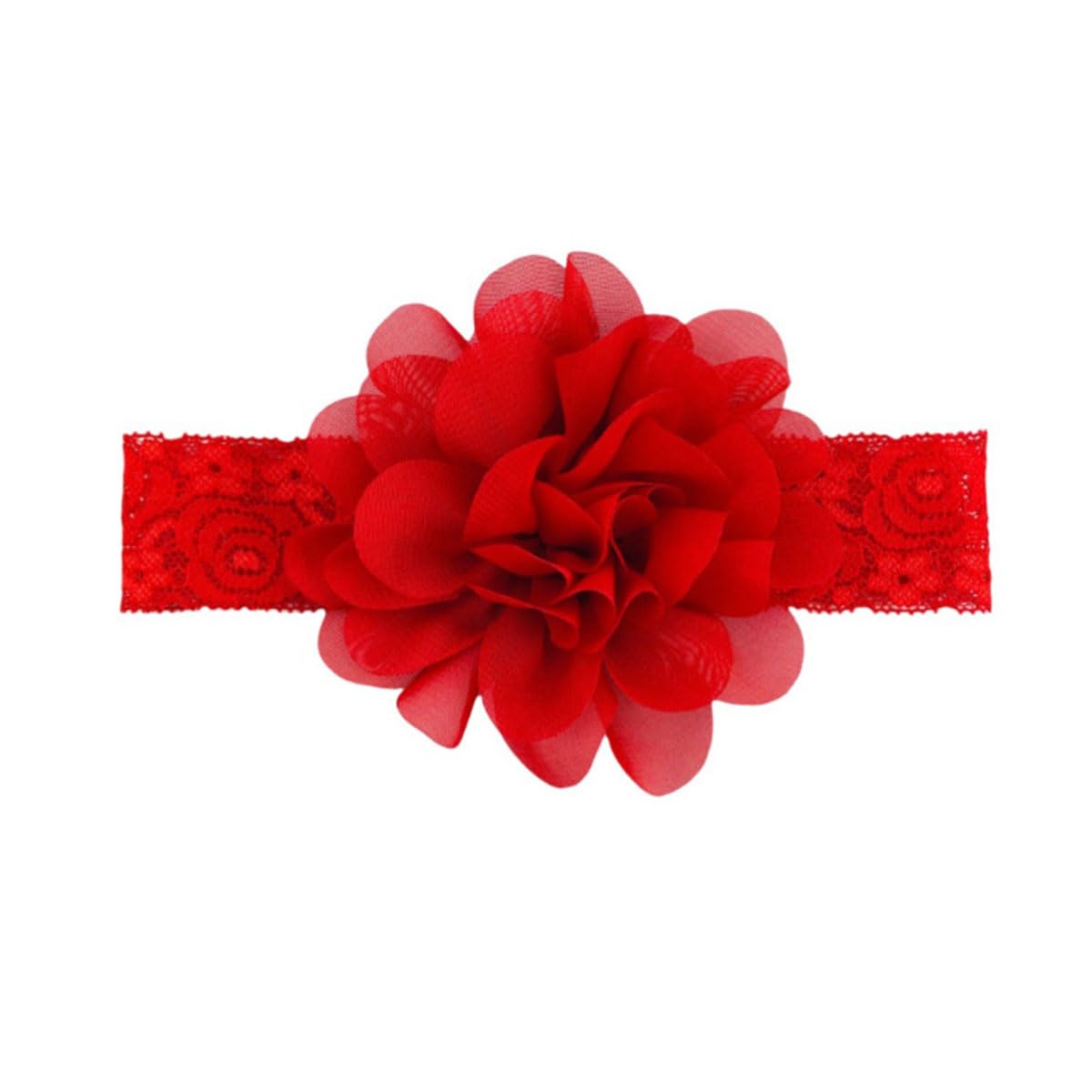 18 Pcs Chiffon Flower Baby Girls Headbands,Baby Flower Lace Headband Soft Elastic Baby Hairbands for Baby Girls Kids Toddlers,Random Color - Image 4