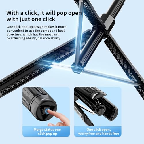 Image of Auto Face Tracking AI Gimbal Selfie Stick Tripod Stand,Detachable Bluetooth Remote Compatible for iPhone /Android, Best for Vlogging /Photo Shoot (F01 AUTO FACE Tracking Selfie Stick)
