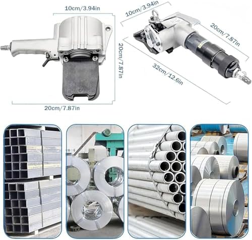 Pneumatic Strapping Tool Set - Heavy-Duty Tensioner & Cutter Sealer for Metal Belt Packaging, Portable, Efficient, Ideal for Industrial Use & Secure Shipping