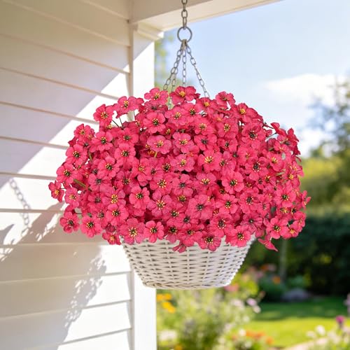 Image of AmyHomie 20 PCS Artificial Flowers for Outdoors, UV Resistant Fake Plants