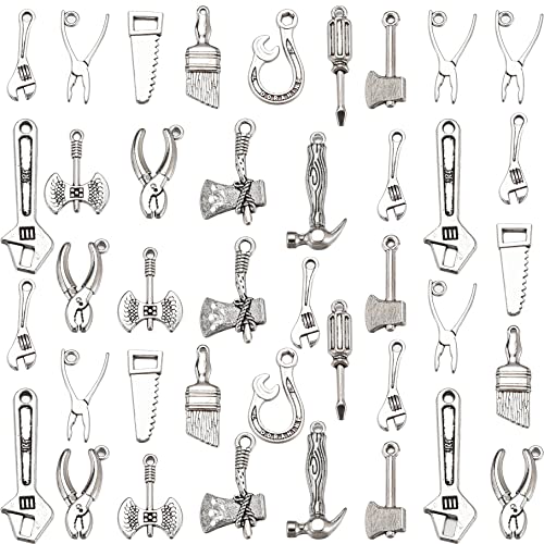 100g Mixed Arm Saw Wrench Screw-Driver Axe Hammer Hatchet Shovel Hacksaw Vise Pincer Tool Antique Silver Alloy Charm For Jewelry Making DIY Bracelet Necklace Earrings Bag Decor Pendants 100g Mixed Arm Saw Wrench Screw-Driver Axe Hammer Hatchet Shovel Hacksaw Vise Pincer Tool Antique Silver Alloy Charm For Jewelry Making DIY Bracelet Necklace Earrings Bag Decor Pendants