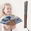 Set 4 Ventagli Pieghevoli In Bambù E Seta Con Nappa – Fiore Di Pruno, Eleganti E Portatili, 38 Cm Aperti
