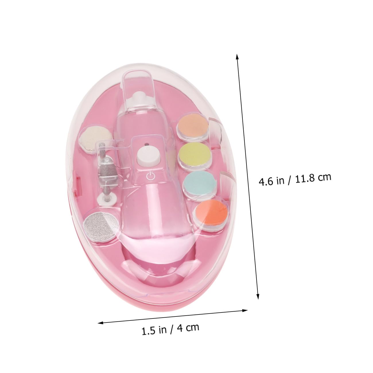 1juego Cortauñas Eléctrico Para Bebés Luz Nocturna Kit De Pulido y Cuidado De Uñas Para Niño Niña y Recién Nacidos Sin Batería Color Rosa