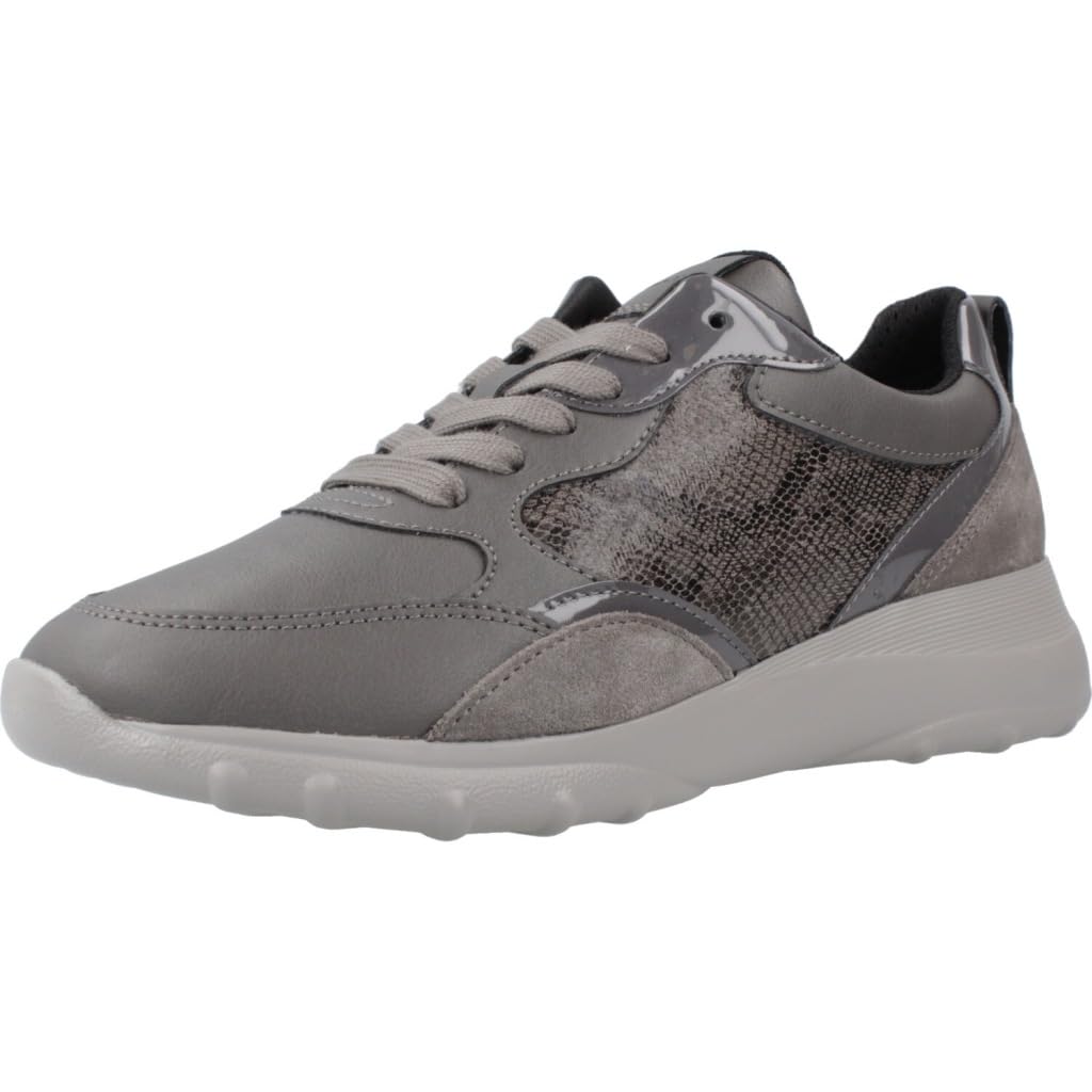 Geox Women's D Alleniee A Trainers, Dark Grey, 4 UK