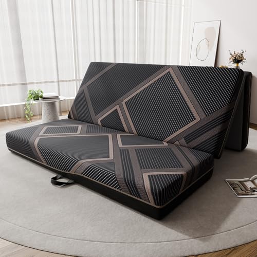 CozyMine Trifold Mattress Queen Size - 6 Inch Foldable Memory Foam Mattress, Washable Cover and Non-Slip Design, Portable Folding Floor Guest Bed Camping RV Travel Pad, Easy to Store, 78' x 58' x 6'