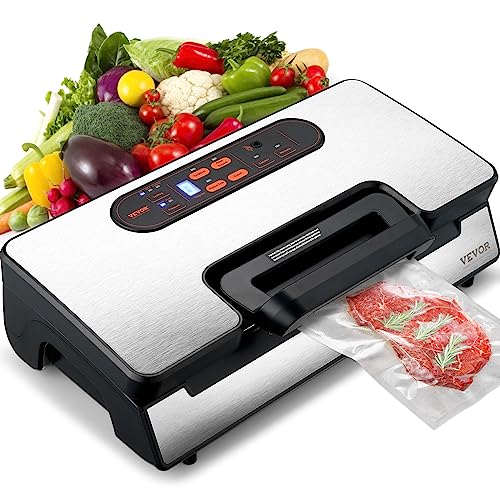 VEVOR Macchina Sottovuoto per Alimenti 130W Sigillatore per Cibi Umidi Secchi Marinatura Rotoli...