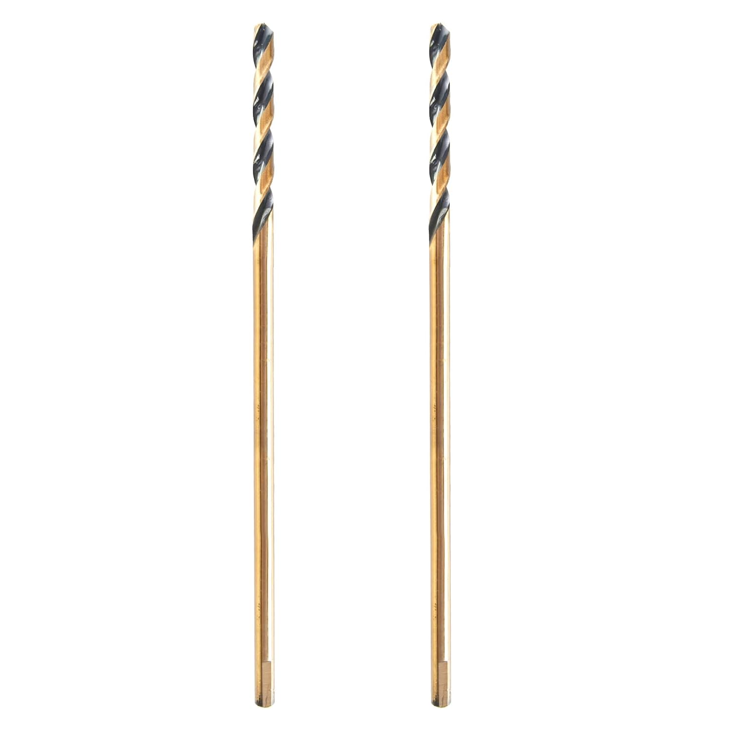 1/2" x 12" Extra Long Drill Bit (2 Pack), Aircraft Extension Drill Bits M2 High Speed Steel for Wood, Soft Metal, Plastic