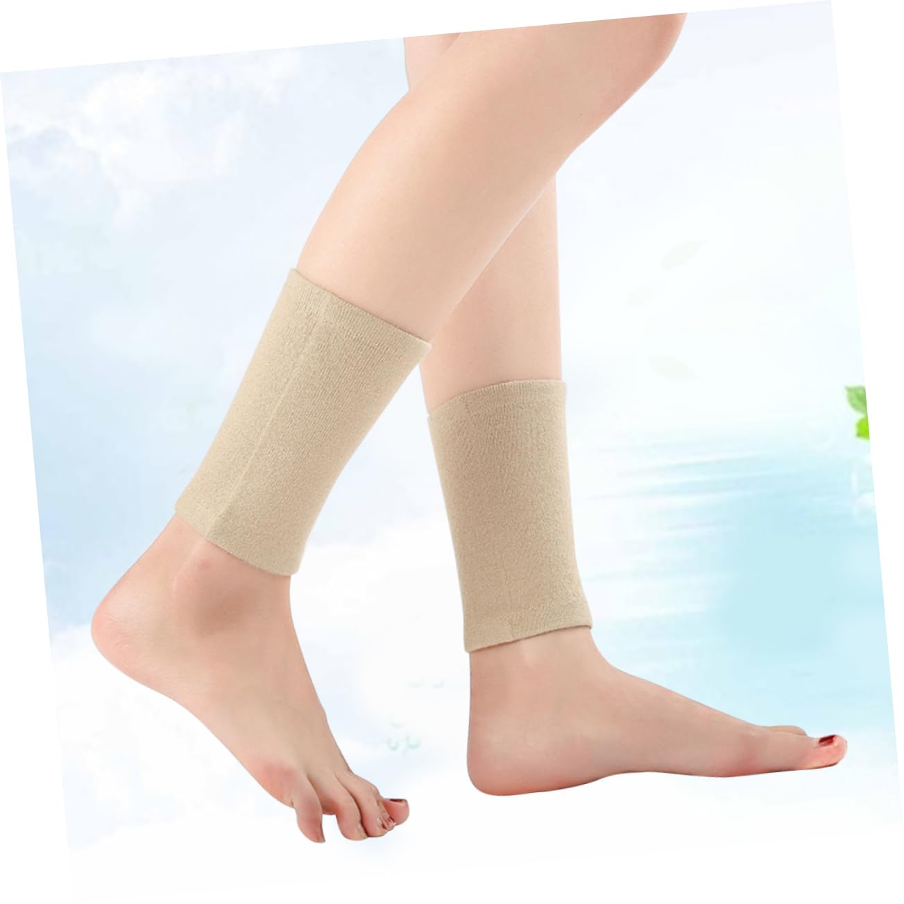 GLSTOY Wool Foot Sleeve for Yoga Breathable Ankle Socks Warm Foot Cover Practical Foot Covers Exercise Warm Foot Cover Light Tan