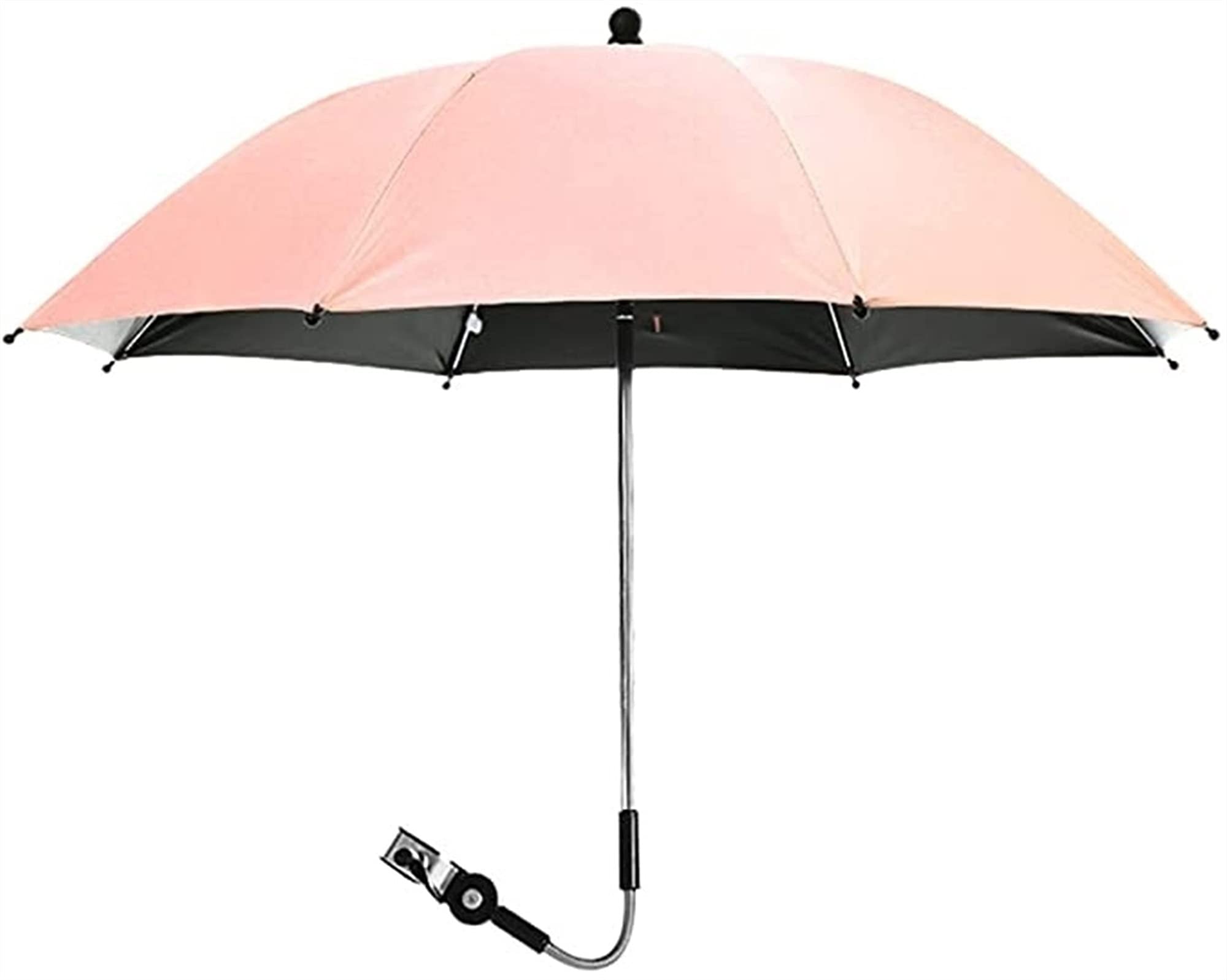 Sombrilla para Cochecito De Bebé 75cm/85cm De Diámetro Sombrilla para Cochecito, Cochecito, Silla De Paseo 50+ Protección Solar UV + Mango De Paraguas Gratis (Color : Pink, Size : 85cm)