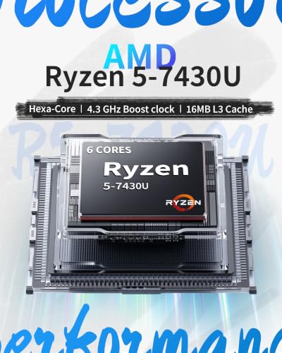 Image of HP 17 Inch Touchscreen Laptop, 64GB RAM & 2TB SSD, AMD Ryzen 5 7430U 6-core