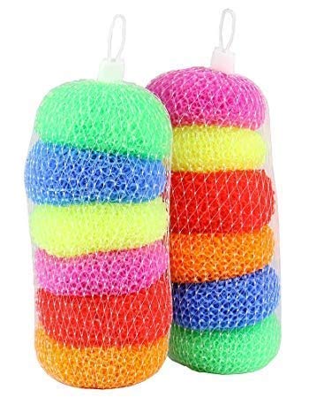 Prisart Plastic Round Nylon Scrubbers for Teflon pots and Pans Cleans up Big Messes with Little Effort Safe for Non-Stick cookware (Multicolour, Medium) (12) (B08T8BHMJ1) Amazon Price History, Amazon Price Tracker