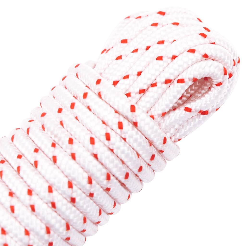 Cuerda de arranque blanca y roja de 4 mm de diámetro, nailon, 10 m, resistente a la rotura, versátil para cortacésped, motosierras, desbrozadoras, exteriores, camping