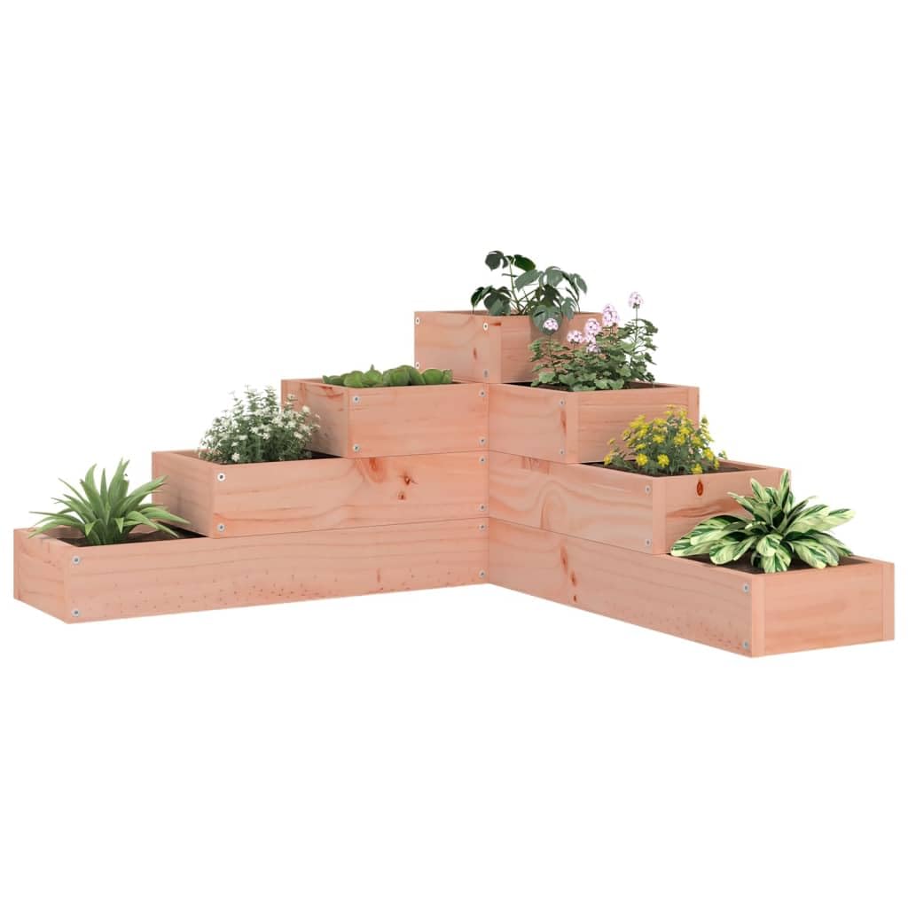 Arborthrum Garden Planter Garden Bed Plant Pot Garden Raised Bed Outdoor Patio Plant Flower Vegetable Pot 4-Tier 80.5x79x36 cm Solid Wood Douglas