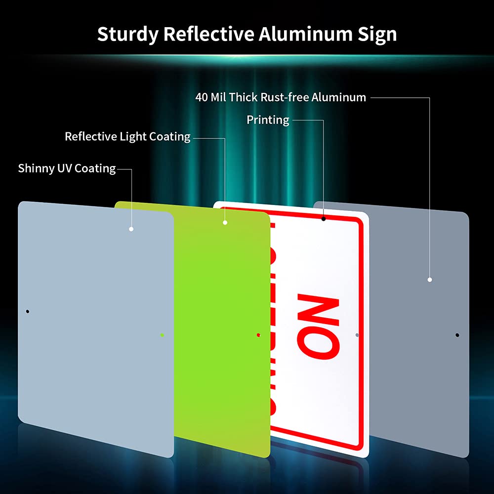 Enjoyist Paquete de 2 letreros reflectantes de aluminio sin óxido, protección UV y resistente a la intemperie