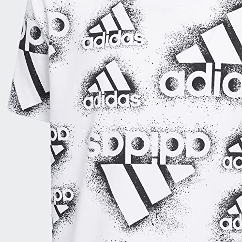 adidas Crossover Allover Print Tee Kids', White, Size L2