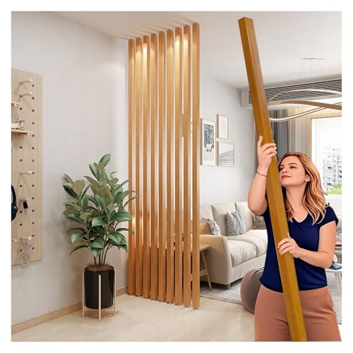 Divisorio per Ambienti 10 pali divisori in legno per stanze, doghe regolabili/parete divisoria dal pavimento al soffitto, schermo per la privacy pali di separazione stanze colonne per spazi larghi 90-