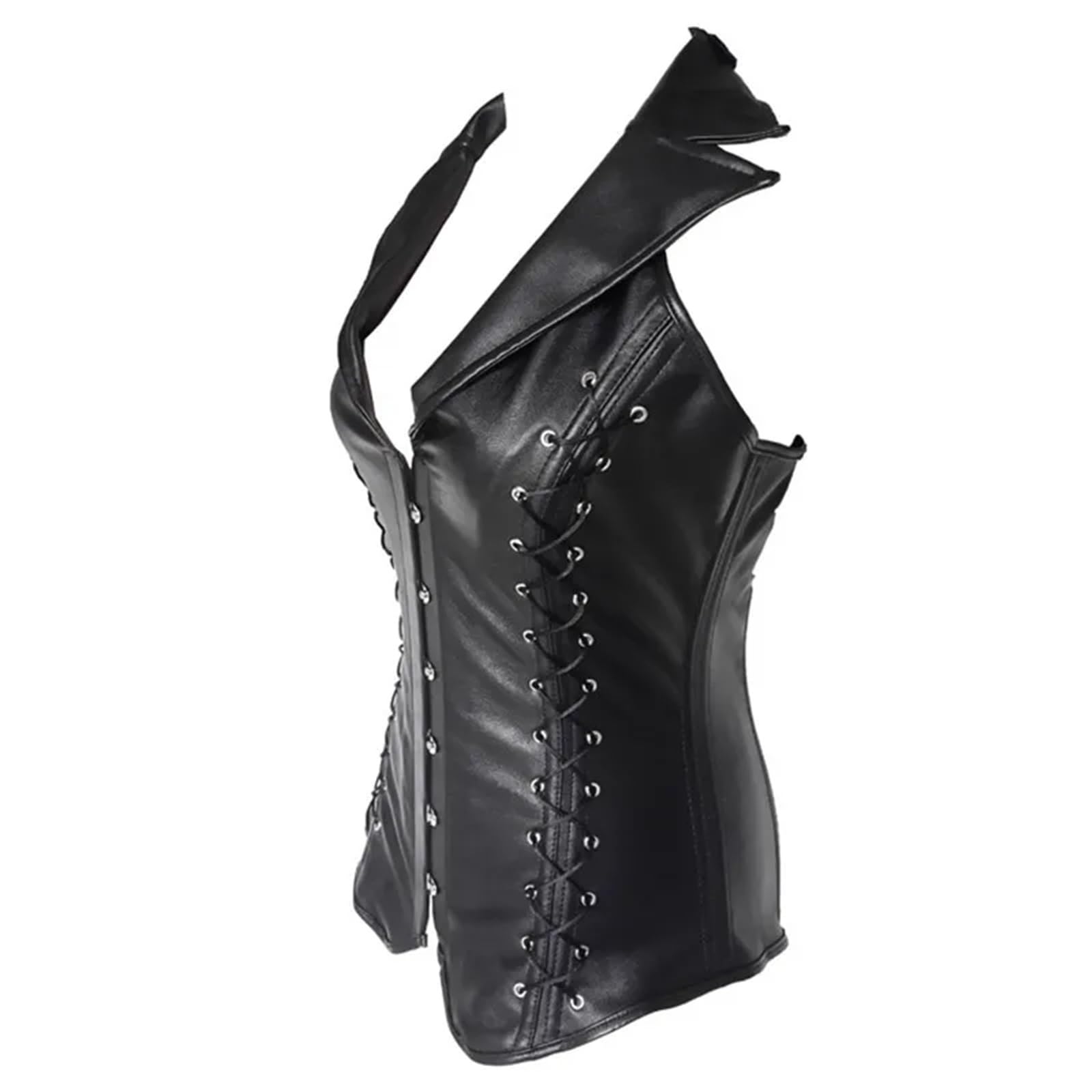 Steampunk-Korsettweste aus Kunstleder for Damen, Gothic-Korsett mit seitlicher Schnürung, Stahlknochen und PU-Korsett Für Fitnesstraining