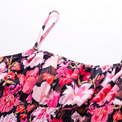 Image of GRACE KARIN Summer Dresses for Women 2026 Vacation,Smocked Floral Maxi Dress,Boho Beach Sundress with Pocket Fashion Clothing