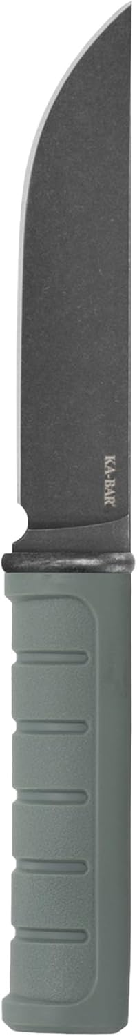 KA-BAR Dust II Fixed Blade Knife 5.25" Clip Point D2 Black PVD Blade Glass Filled Nylon Handle Green
