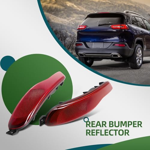 Image of Left and Right Rear Bumper Reflector Light Compatible with Cherokee 2014 2015 2016 2017 2018 68105144AC 68105145AC (Left+Right)