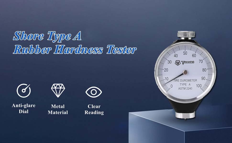 Image of YUZUKI Shore A Durometer Hardness Tester - 0-100 HA Range, Precision Gauge for Soft to Medium-Soft Materials like Rubber, Elastomers, Neoprene, Silicone | Analog Display, Portable Design