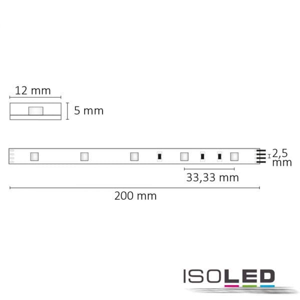 Tira de LED RGB multicolor 5 metros 36 W 150 LED 24 V IP68 Aqua