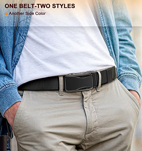 BULLIANT Mens Ratchet Belt Reversible,Web Nylon Casual Belt for Gift Men Golf Hiking Pants Jeans 2 In 14