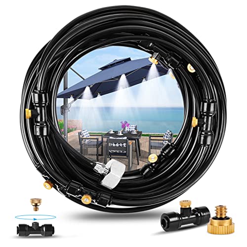 Ttspring Riego por Goteo, Riego Automatico Macetas, Kit Nebulizador Terraza Jardín,Sistema de Riego Automático, Manguera Riego por Goteo Exteriores (12M)