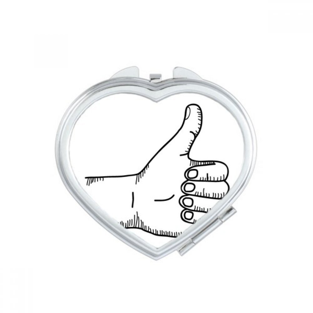 Miroir de maquillage compact au bureau ou en voyage, miroir de poche mignon motif souris coeur