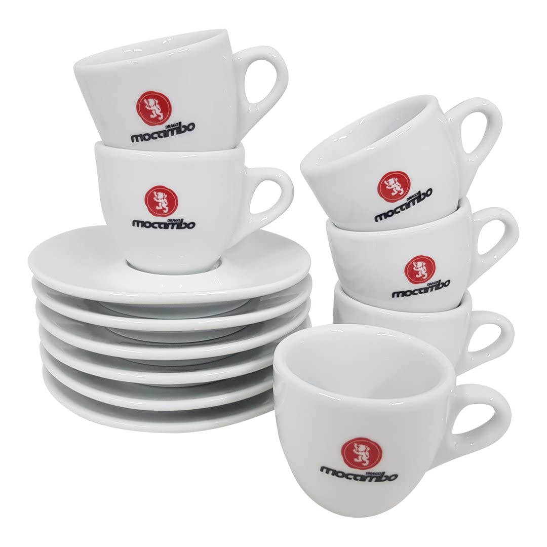 Drago Mocambo Caffe Espressotassen mit Unterteller - 6 Stück