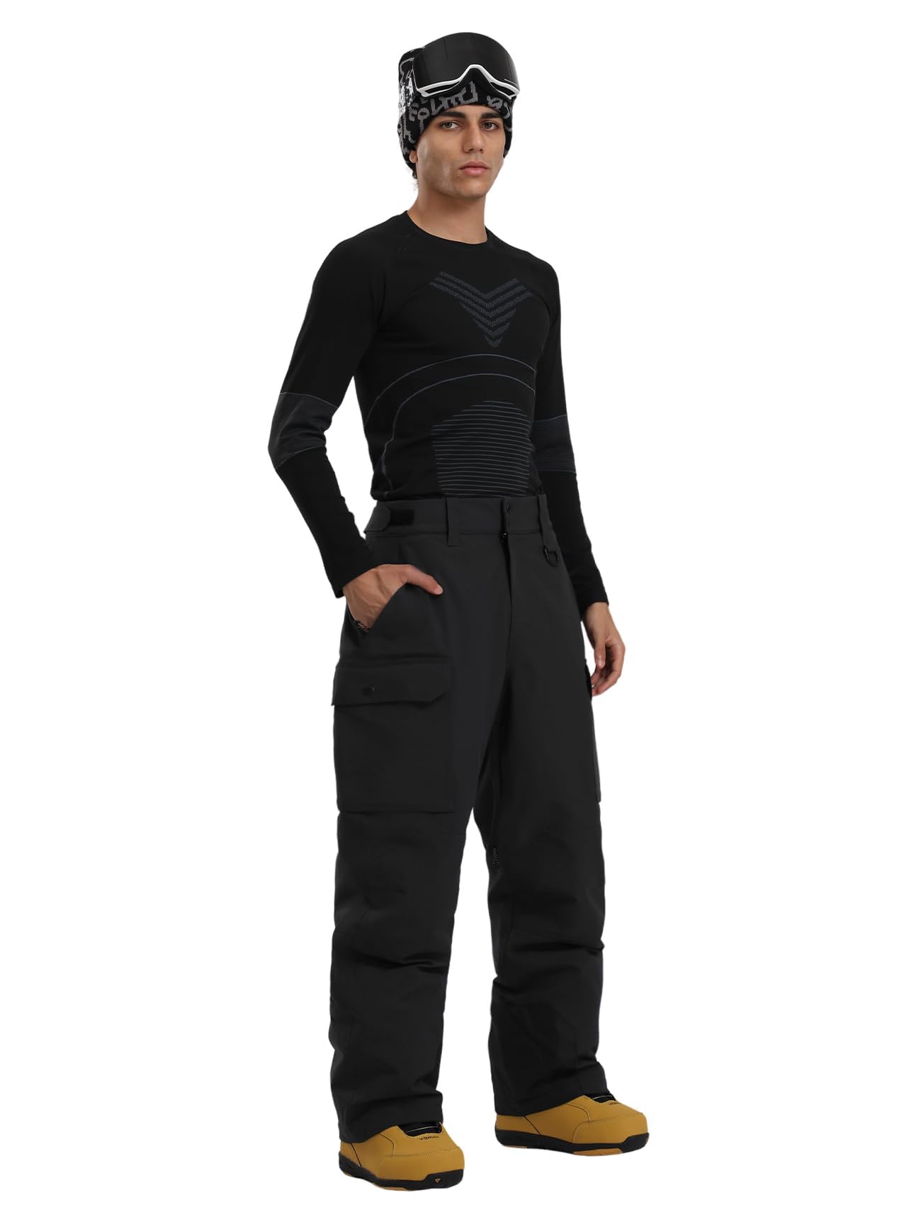 GSOU SNOW Damen Herren Skihose Regular Fit Hoher Rücken Snowboardhose