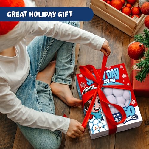 Image of Giraffe 50 Pack Jumbo Fun Fake Snowball for Kids 2.5 Inches - Artificial Snowballs Bulk for Indoor and Outdoor - Snow Ball for Decorations, Winter Toy Games Fights - Fun Christmas Party Activities