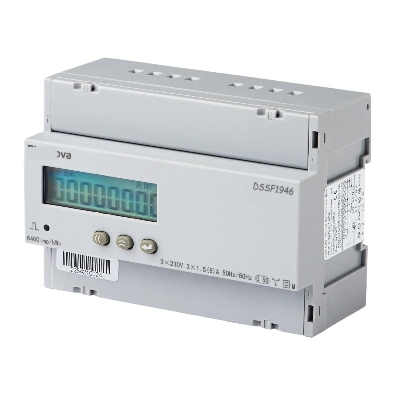Multi-Rate Energy Power Kwh Meter, 3 Phase RS485 Modbus Din Rail Digital LCD Multimeter, Electricity Consuption DSSF1946(Input via CT)