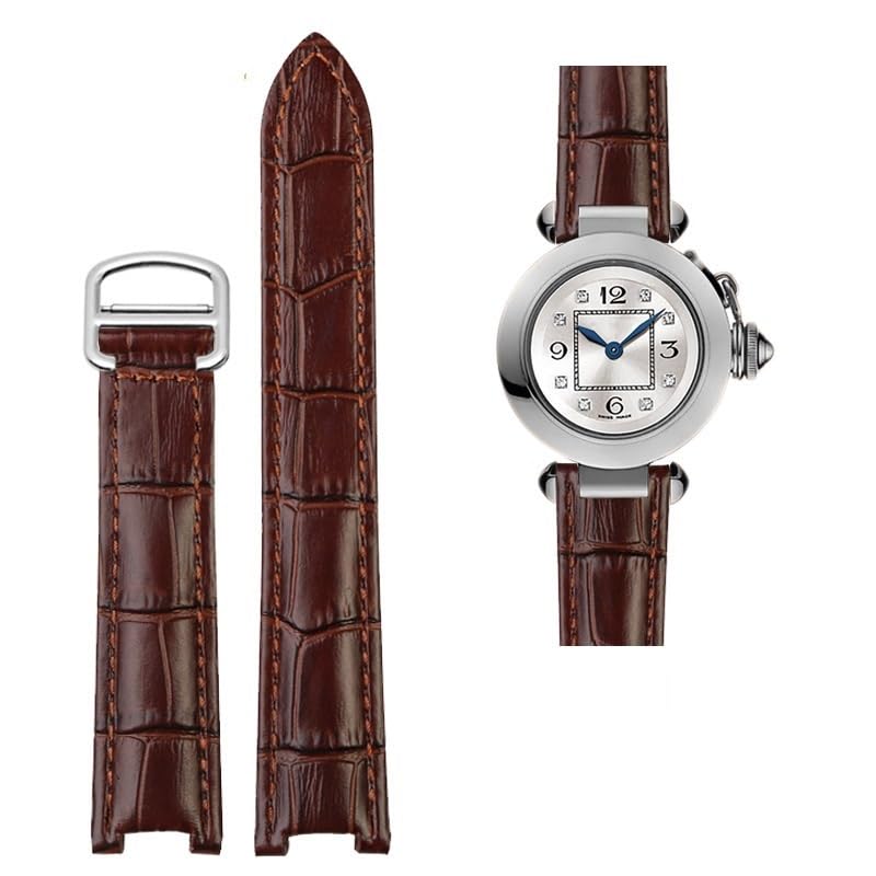 Bracelet cuir marron pour montre Cartier PASHA 18mm résoud le problème d'usure