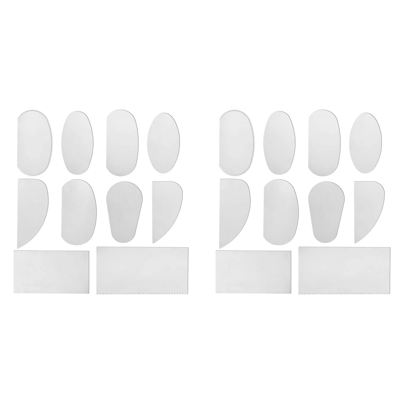 Jnchdghwa Silver 20Pcs Pottery Scraper Tool, Stainless Steel Pottery Serrated Tool For Ceramic Sculpting Shaping Smoothing Crafts