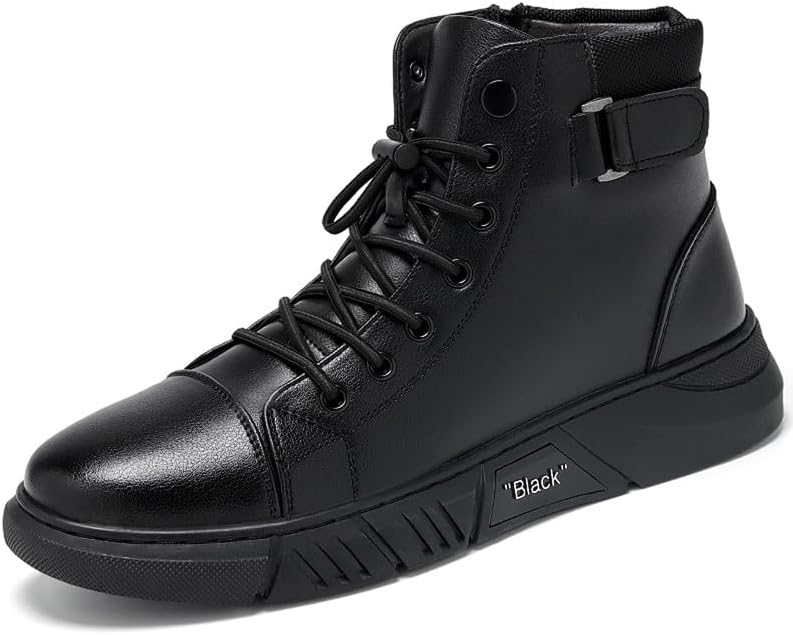 Men’s Italian Handmade High-Top Leather Boots Men’s Motorcycle Shoes Non-Slip Soft Business Boots40