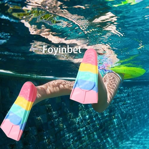 Image of Kids Swim Fins, Youth Swimming Leg Fins Flippers for Lap Pool Swimming Training for Child Girls Boys Small